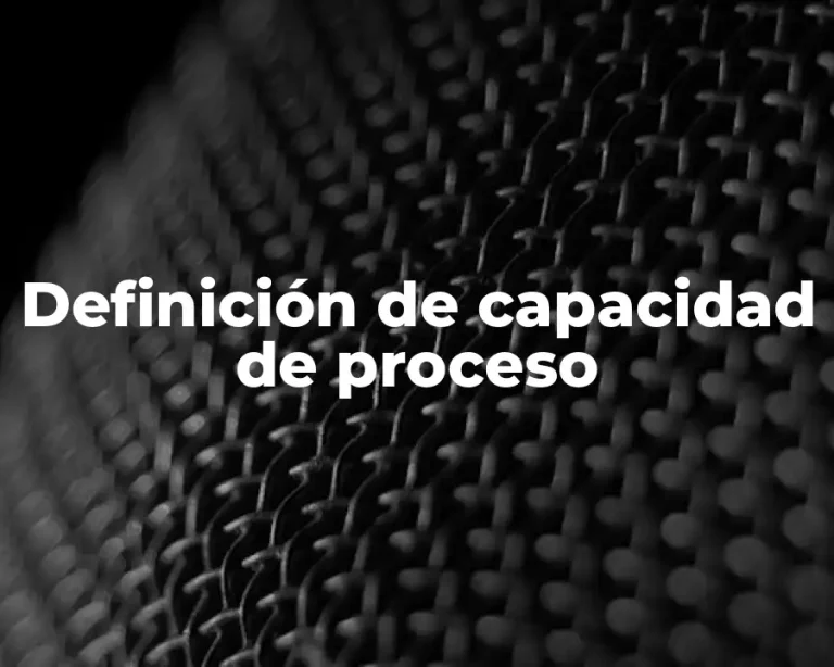 Definición de capacidad de proceso