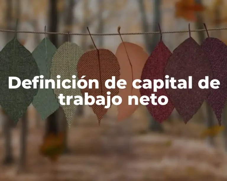 Definición de capital de trabajo neto