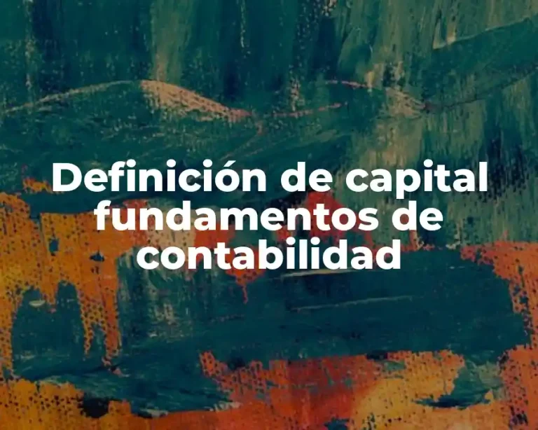 Definición de capital fundamentos de contabilidad
