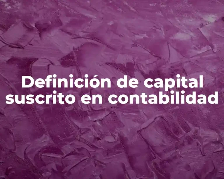 Definición de capital suscrito en contabilidad