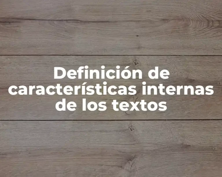 Definición de características internas de los textos
