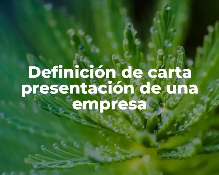 Definición de carta presentación de una empresa