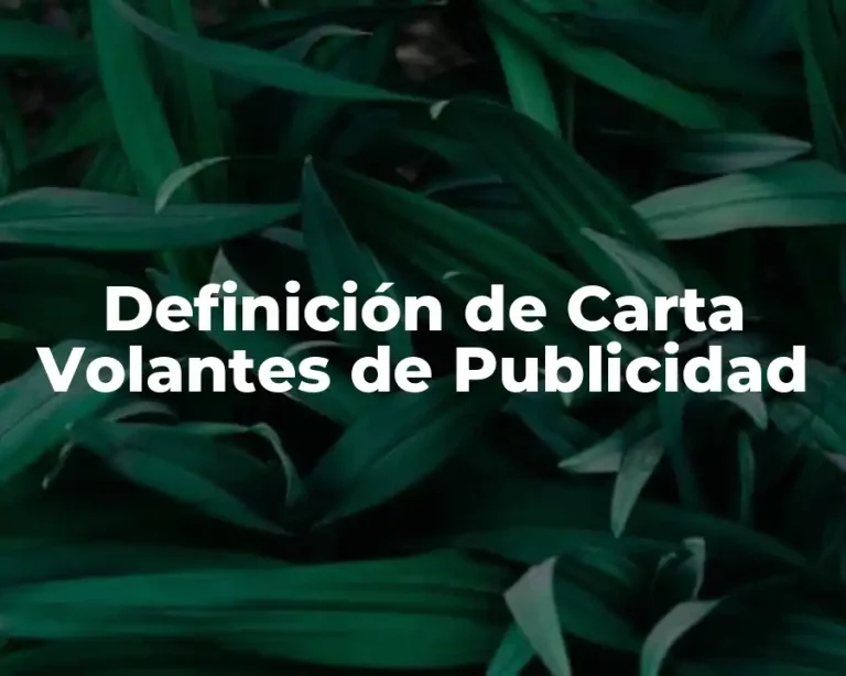 Definición de Carta Volantes de Publicidad