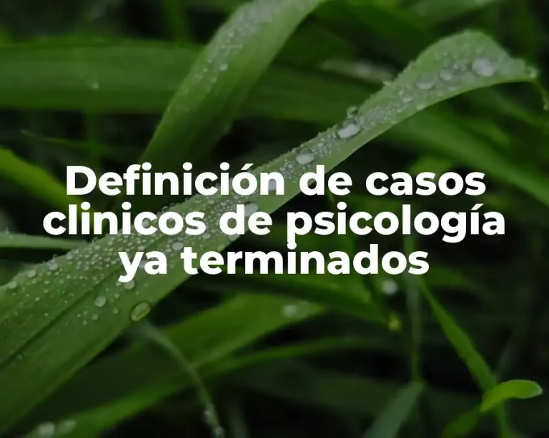 Definición de casos clinicos de psicología ya terminados