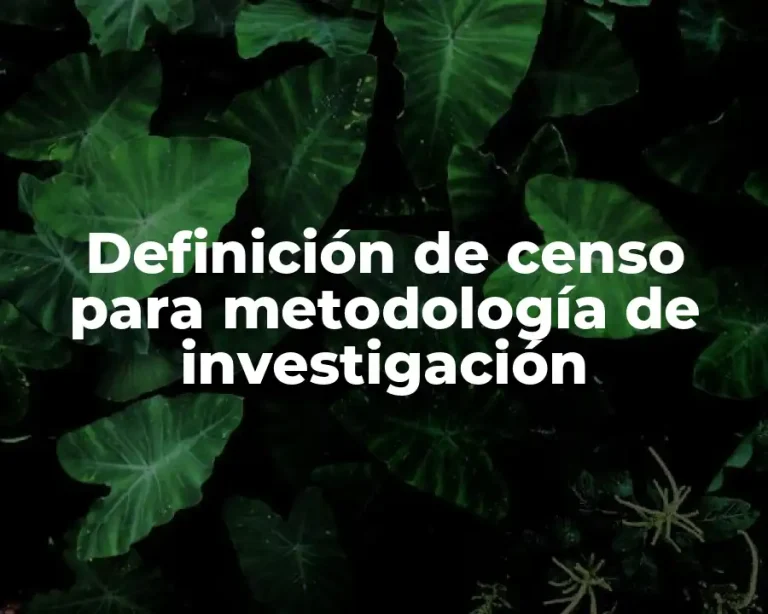 Definición de censo para metodología de investigación