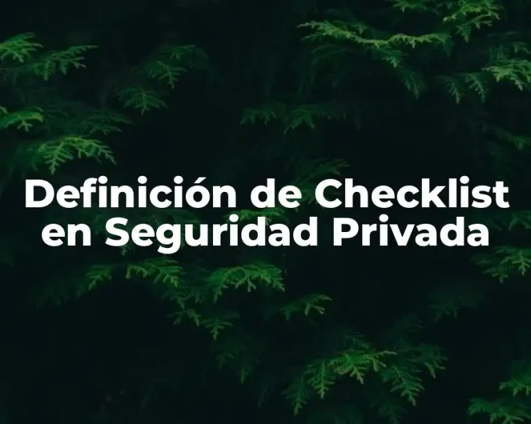Definición de Checklist en Seguridad Privada
