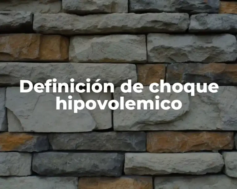 Definición de choque hipovolemico