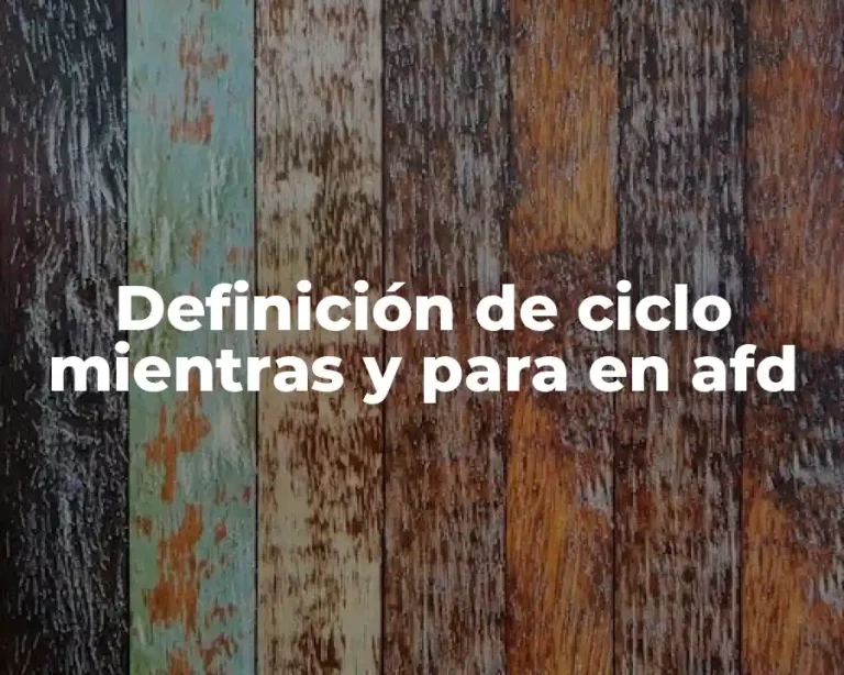 Definición de ciclo mientras y para en afd