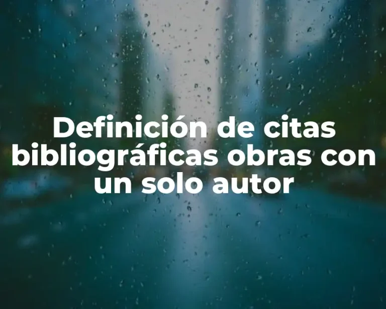 Definición de citas bibliográficas obras con un solo autor