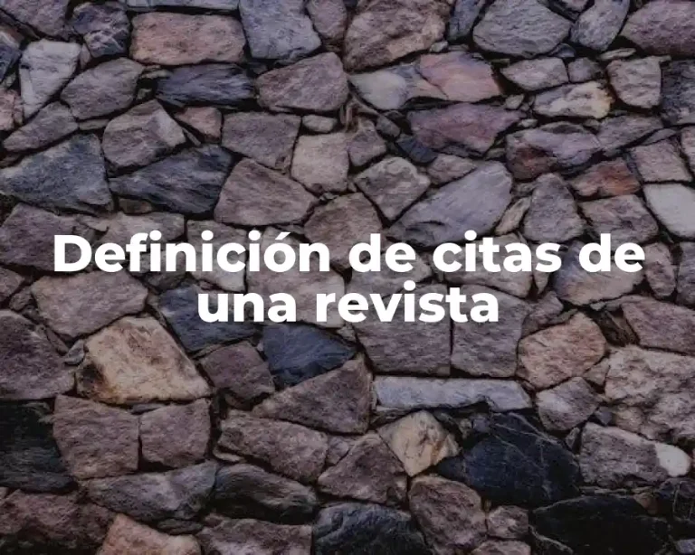 Definición de citas de una revista