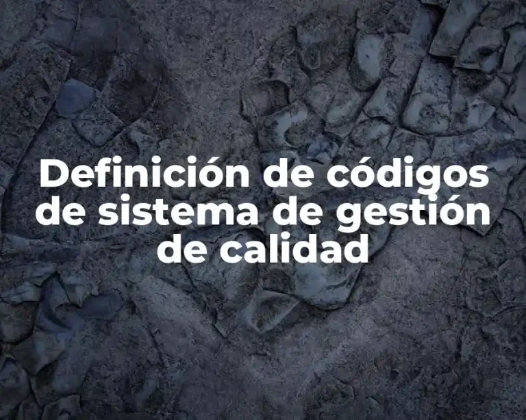 Definición de códigos de sistema de gestión de calidad