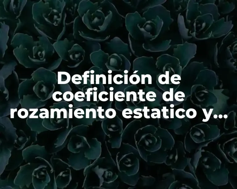 Definición de coeficiente de rozamiento estatico y dinamico