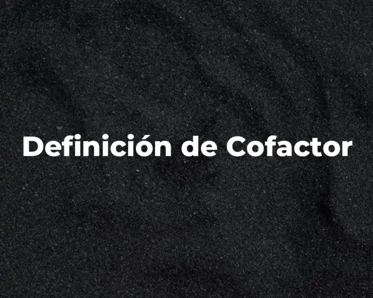 Definición de Cofactor