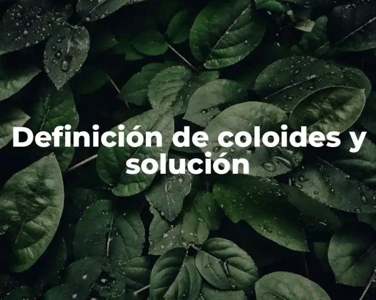Definición de coloides y solución