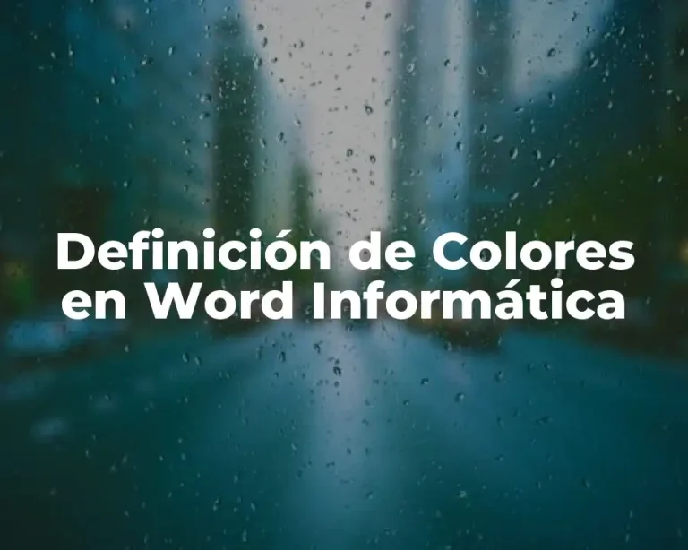 Definición de Colores en Word Informática