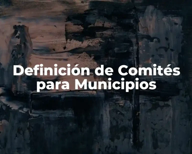 Definición de Comités para Municipios