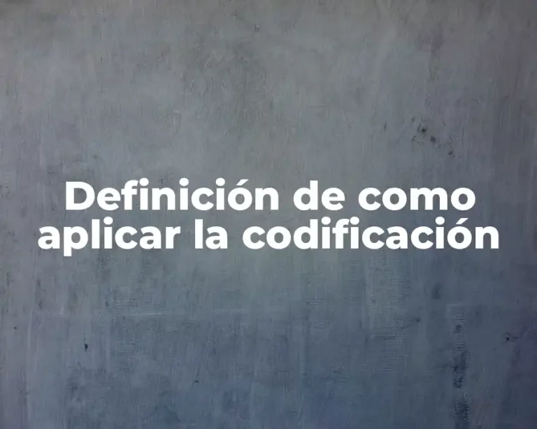 Definición de como aplicar la codificación
