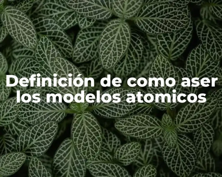Definición de como aser los modelos atomicos