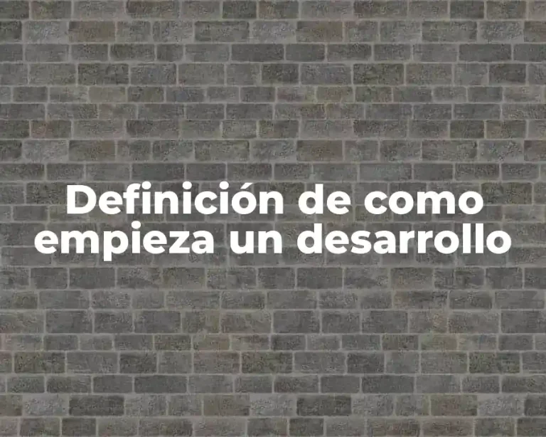 Definición de como empieza un desarrollo