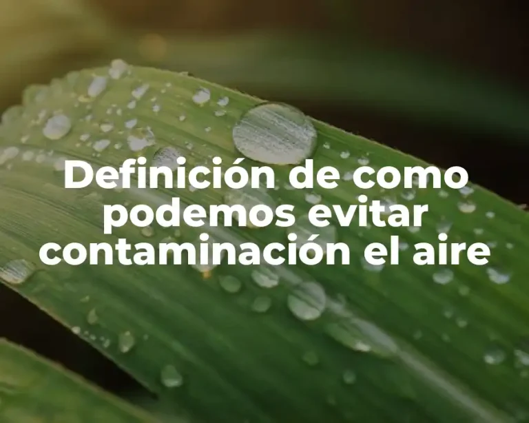 Definición de como podemos evitar contaminación el aire