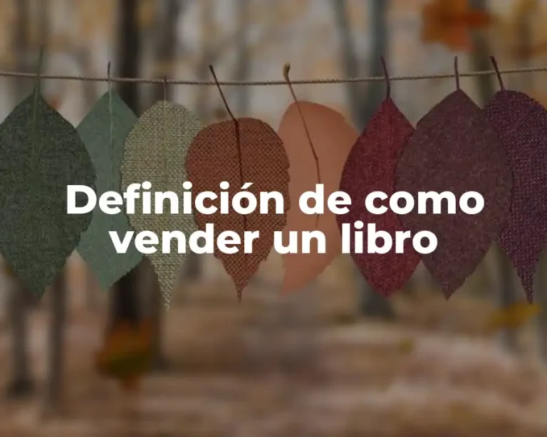 Definición de como vender un libro
