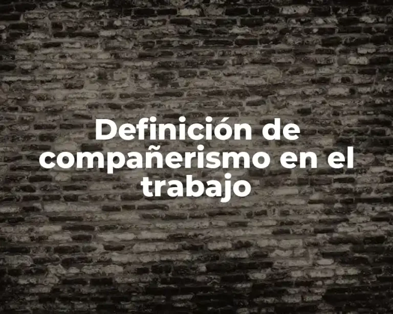 Definición de compañerismo en el trabajo