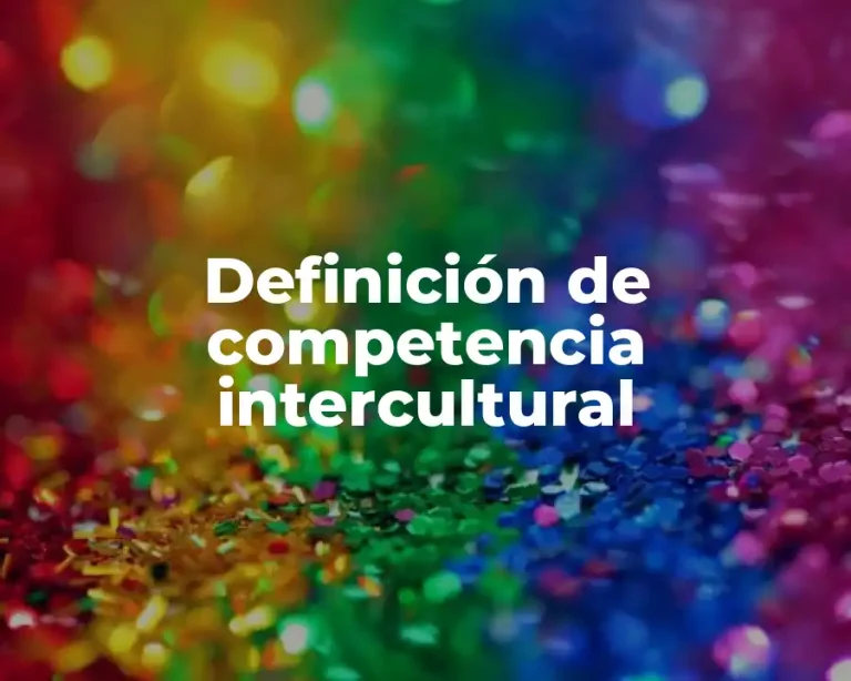 Definición de competencia intercultural