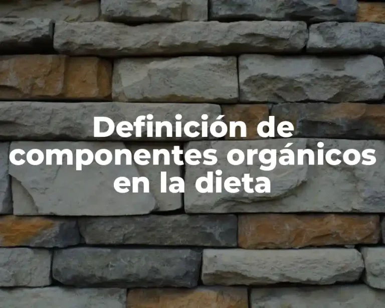 Definición de componentes orgánicos en la dieta