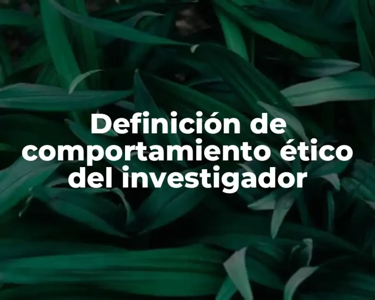 Definición de comportamiento ético del investigador