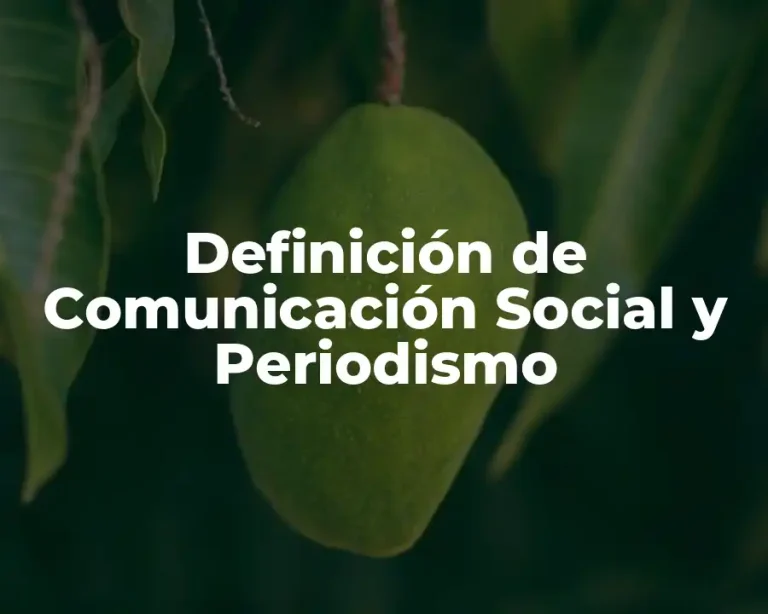 Definición de Comunicación Social y Periodismo