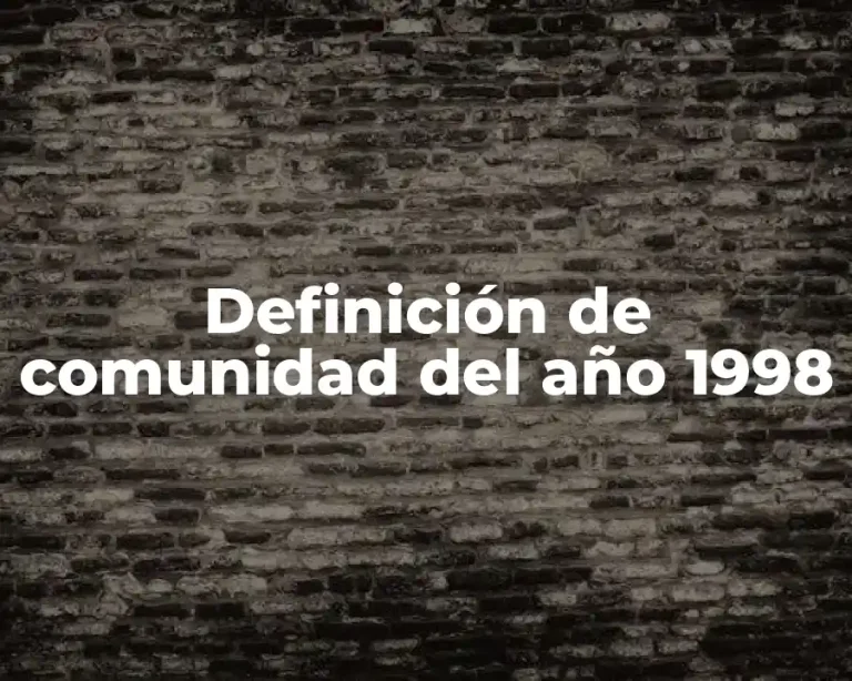 Definición de comunidad del año 1998