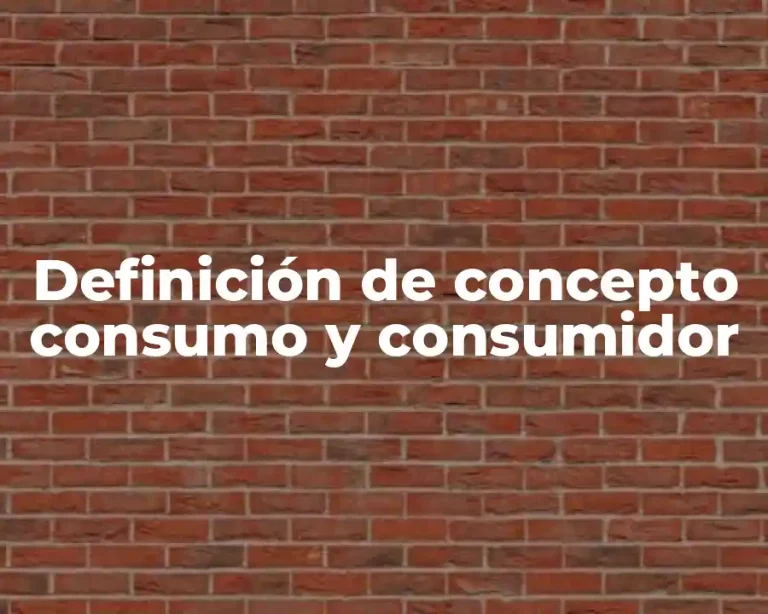 Definición de concepto consumo y consumidor