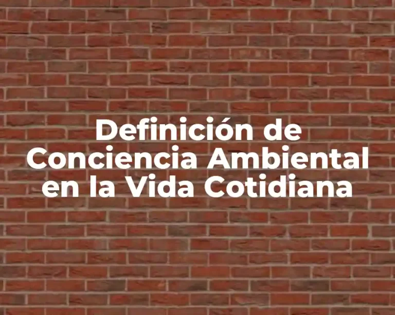 Definición de Conciencia Ambiental en la Vida Cotidiana