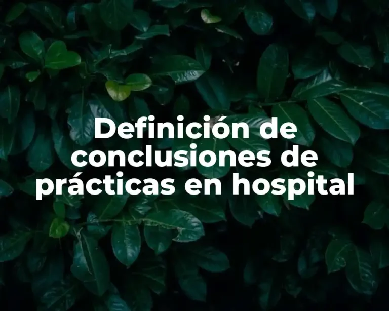 Definición de conclusiones de prácticas en hospital