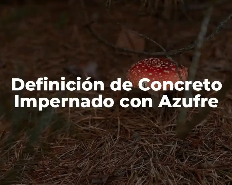 Definición de Concreto Impernado con Azufre