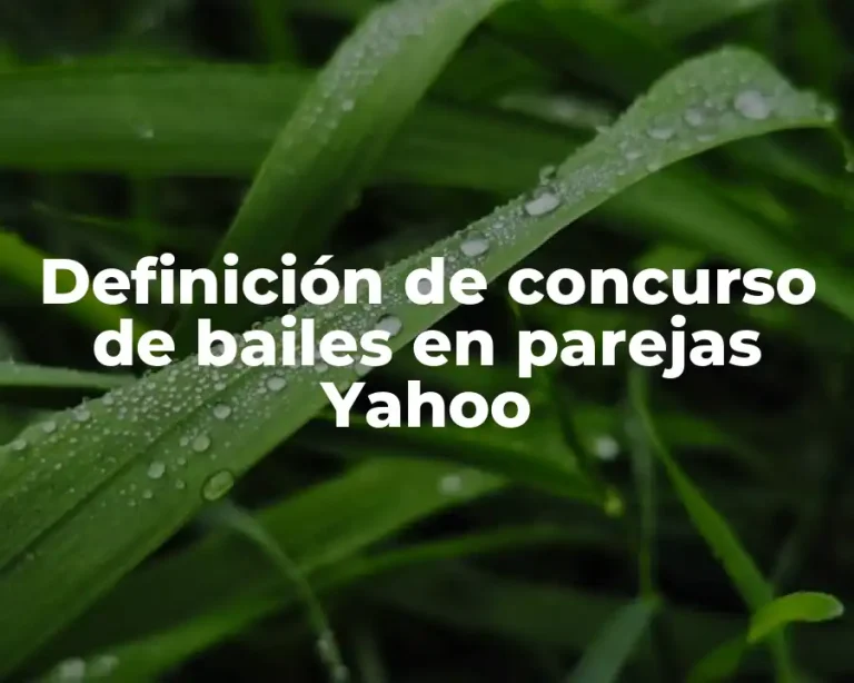 Definición de concurso de bailes en parejas Yahoo