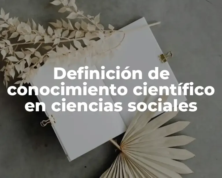 Definición de conocimiento científico en ciencias sociales