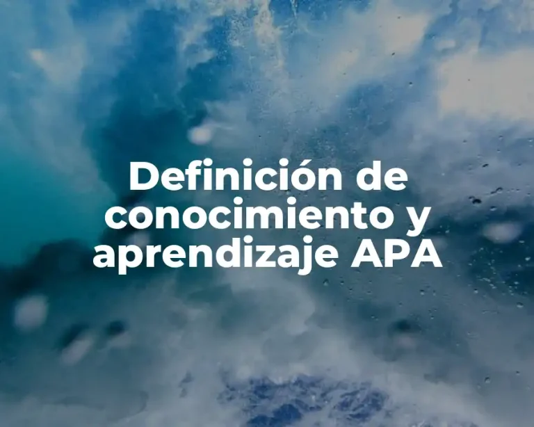 Definición de conocimiento y aprendizaje APA