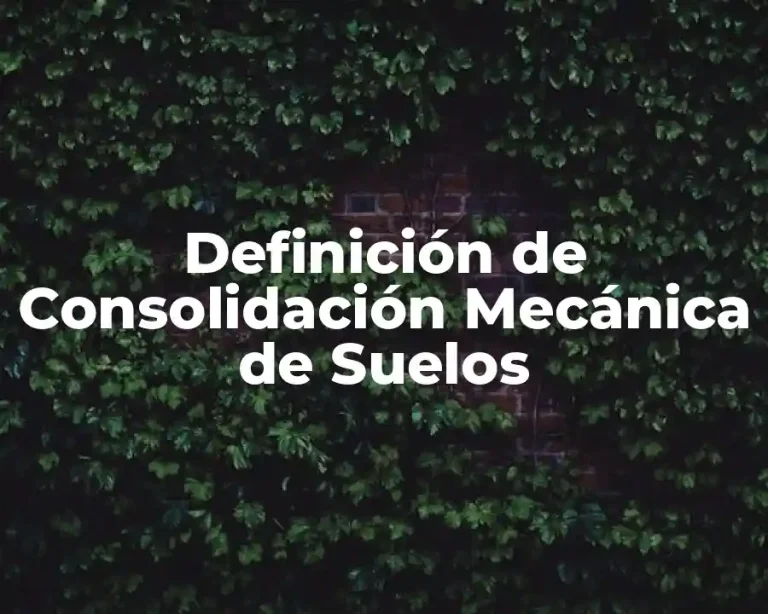 Definición de Consolidación Mecánica de Suelos