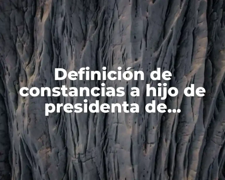 Definición de constancias a hijo de presidenta de participación social