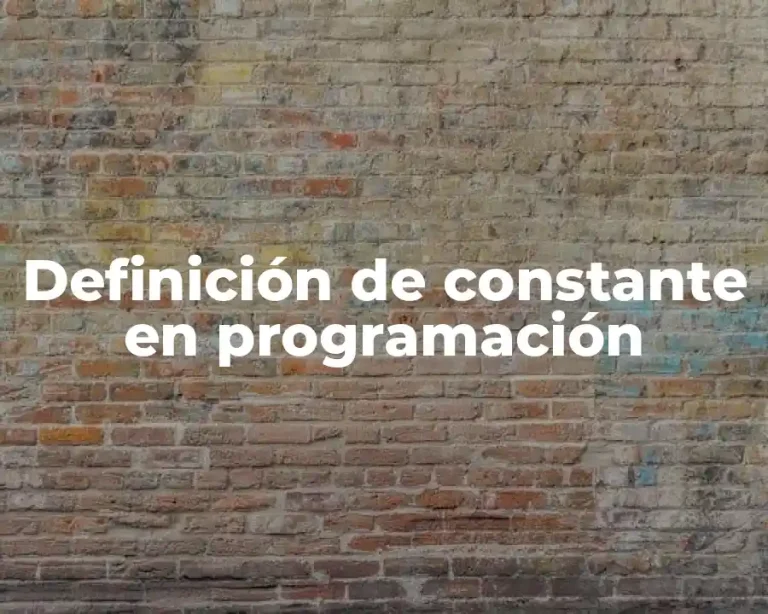 Definición de constante en programación