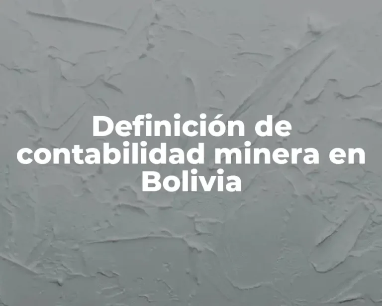 Definición de contabilidad minera en Bolivia