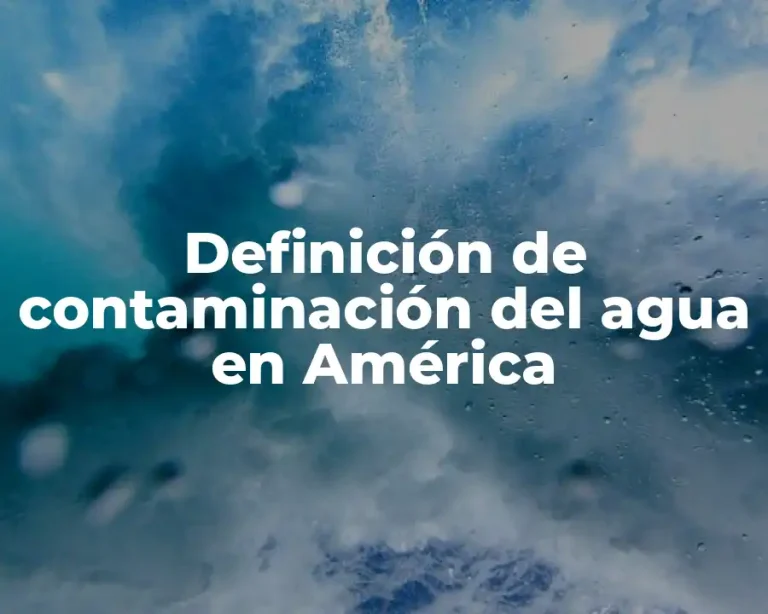 Definición de contaminación del agua en América
