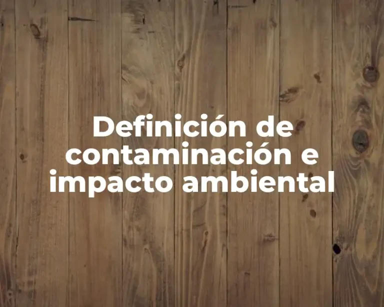 Definición de contaminación e impacto ambiental