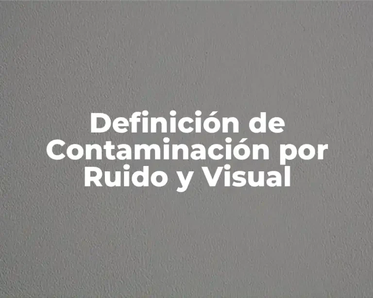 Definición de Contaminación por Ruido y Visual