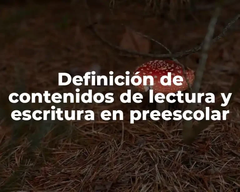 Definición de contenidos de lectura y escritura en preescolar