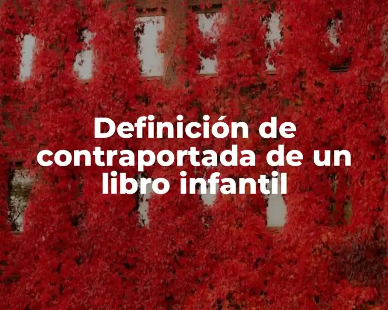 Definición de contraportada de un libro infantil