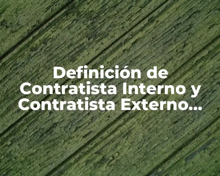 Definición de Contratista Interno y Contratista Externo STPS