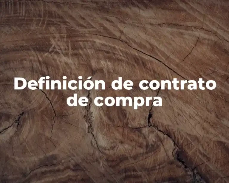 Definición de contrato de compra