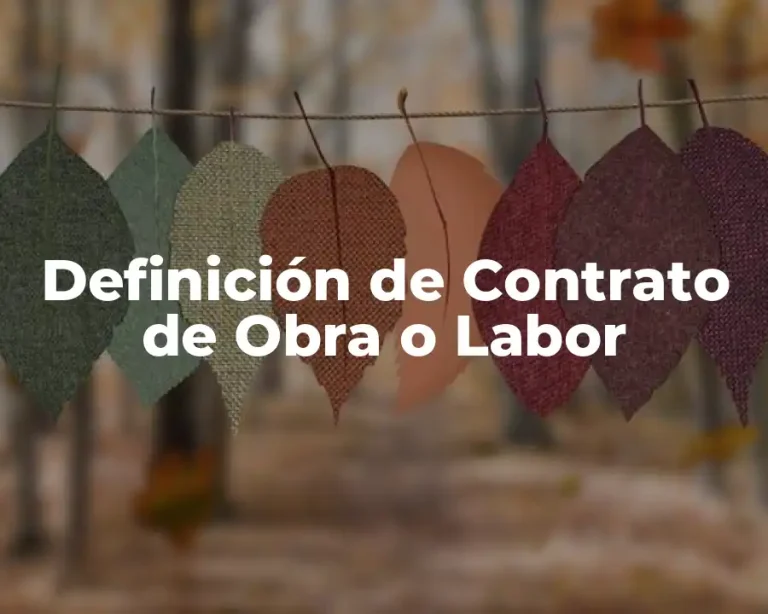 Definición de Contrato de Obra o Labor